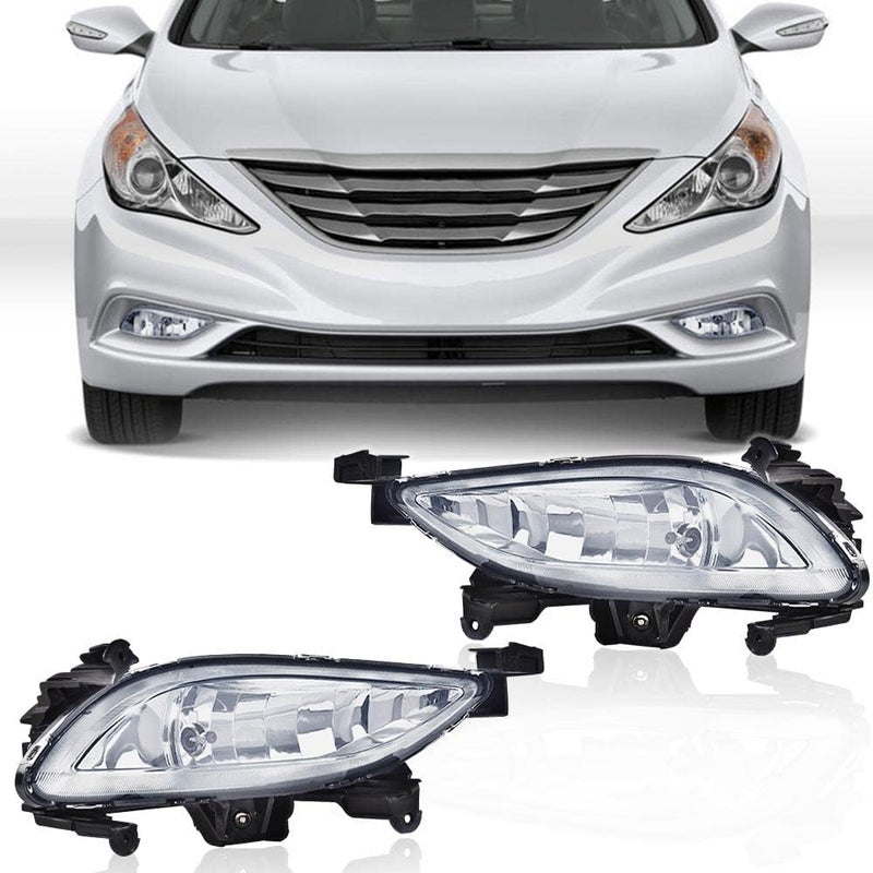 DOTCOM Front Bumper Fog Light Assembly Compatible with Sonata 2011 2012 2013,Clear Lens Driving Fog Lamps 92201-3Q000 92202-3Q000 HY2593134 HY2592134 - Image 2